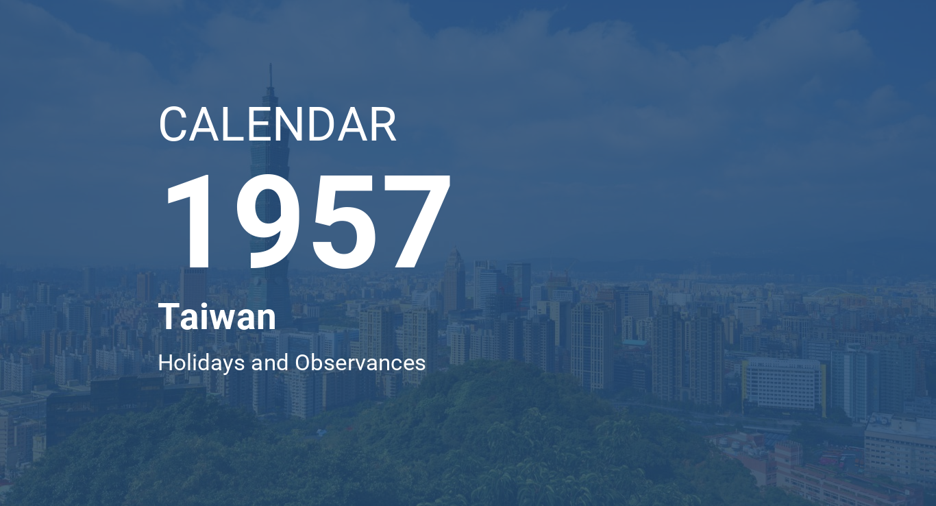 Year 1957 Calendar Taiwan
